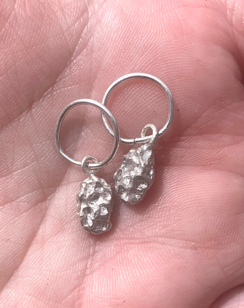silver pod earrings