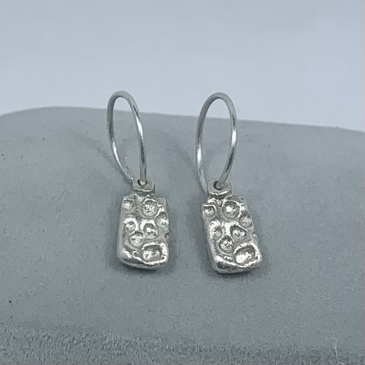 droplet silver earrings