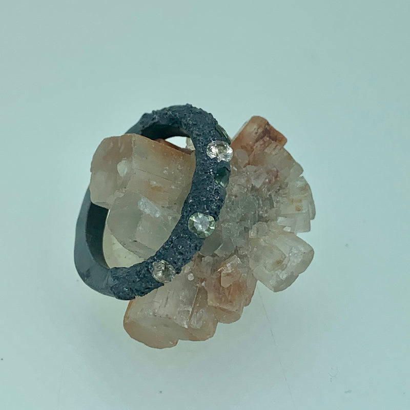 Haphazard - Silver & sapphire ring