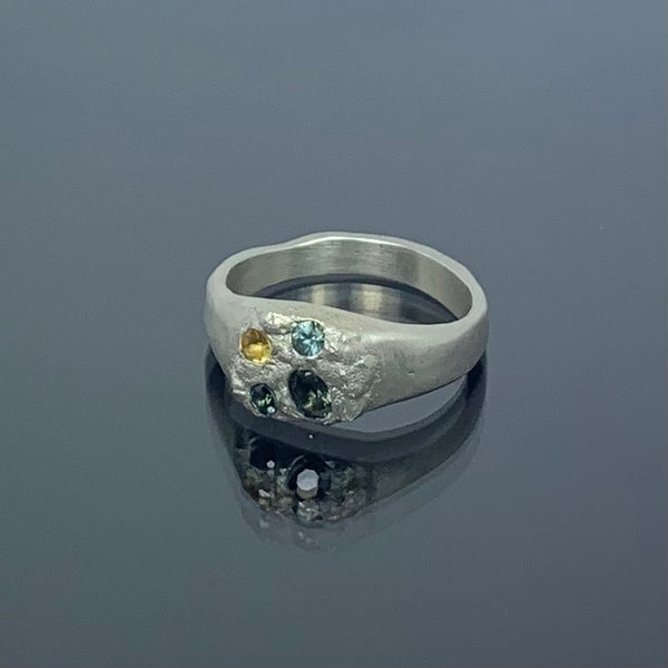 Discovery - Silver and sapphire ring