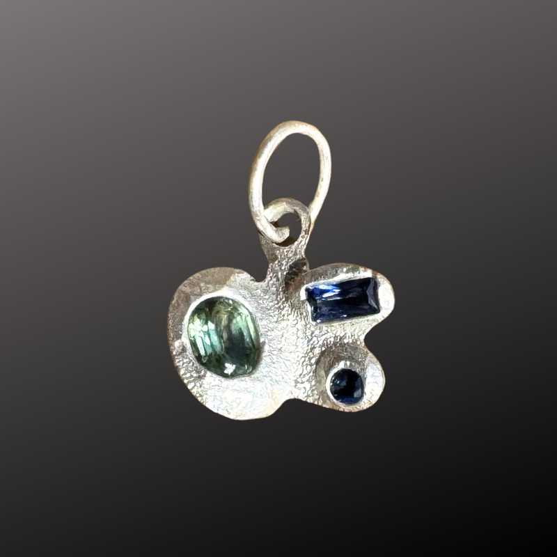 Not Normal Charms - Silver & synthetic sapphire charm pendants