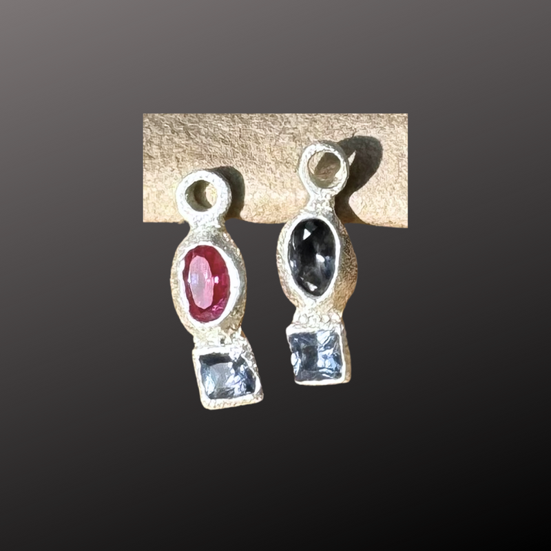 Not Normal Charms - Silver & synthetic sapphire charm pendants