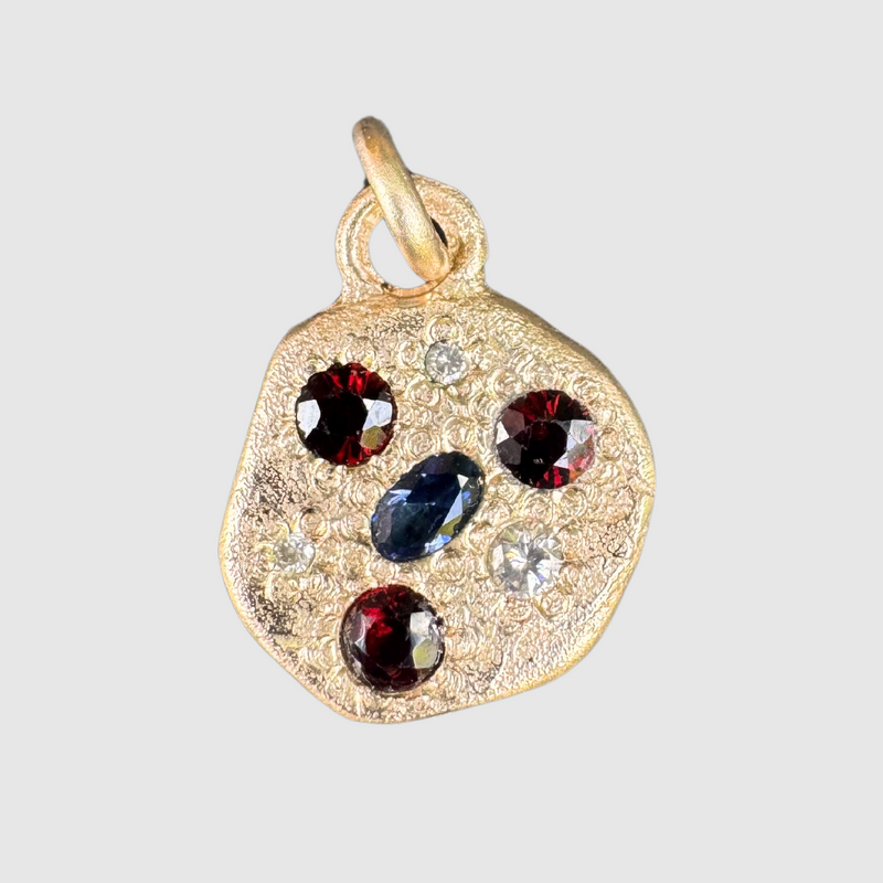 Danielle - Gold and precious gemstones pendant