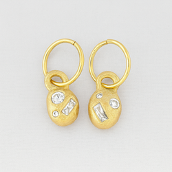 Bella - 9k yellow gold and Mossanite drop earrings