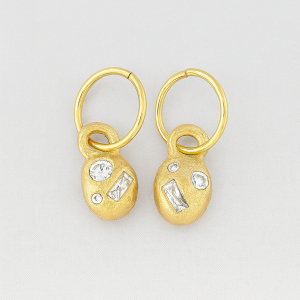 Bella - 9k yellow gold and Mossanite drop earrings