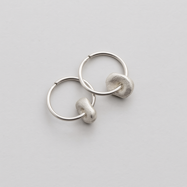 Donuts - Silver donut hoop earrings