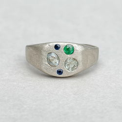Discovery - Silver and sapphire ring
