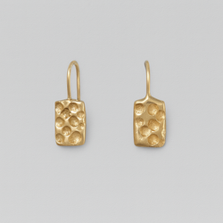 Mottled Gold - 9k gold dangly earrings