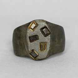 Brute - Silver & Natural Sapphires Signet Ring