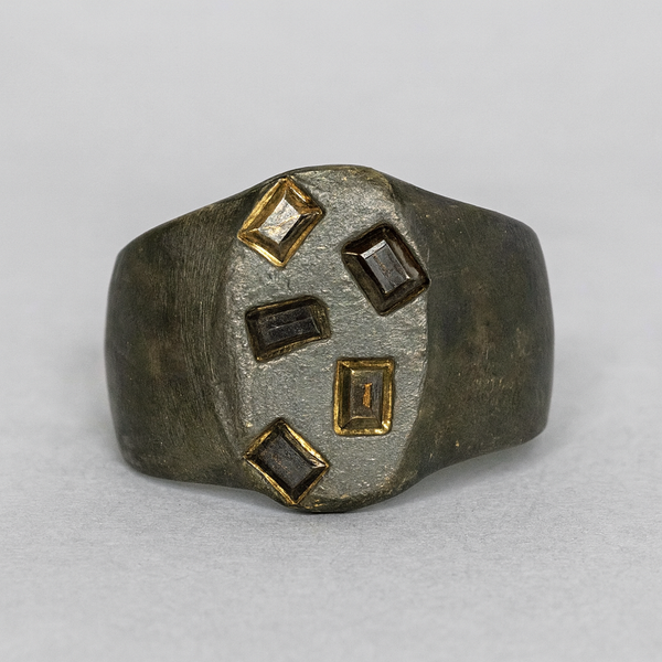 Brute - Silver & Natural Sapphires Signet Ring