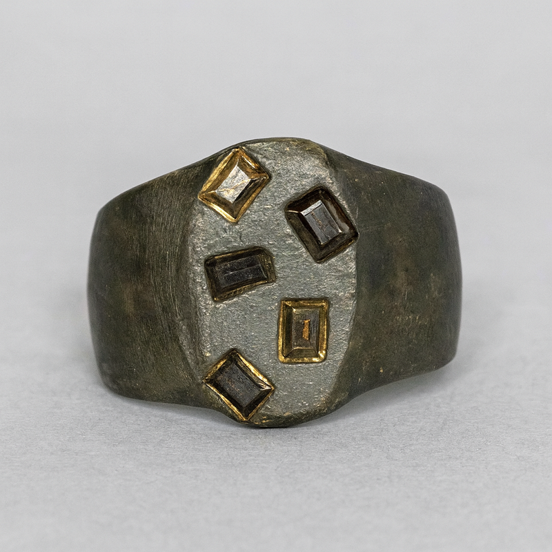 Brute - Silver & Natural Sapphires Signet Ring
