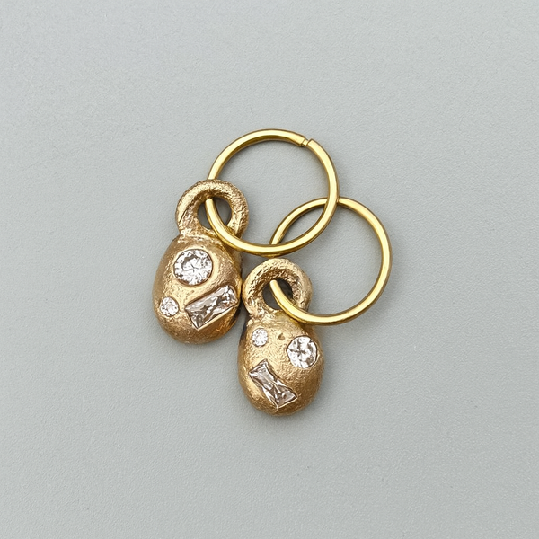Bella - 9k yellow gold and Mossanite drop earrings