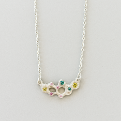 Froth - Silver and lab grown sapphires pendant necklaces