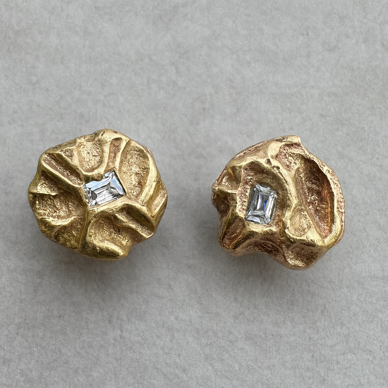 Wrapt - Gold & Moissanite Stud Earrings