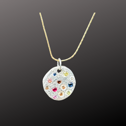 Constellation 3 -  Silver and synthetic sapphires charm pendant