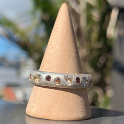 Champagne - Silver and synthetic stones ring
