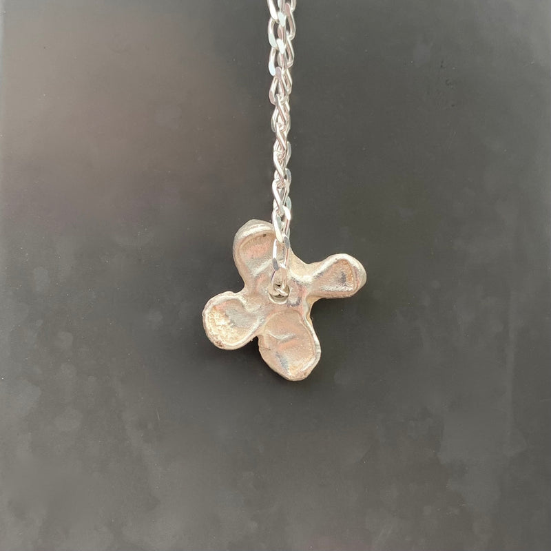 Lily - Silver flower charm pendant necklace