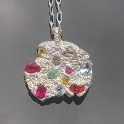 Lollies - Silver and synthetic sapphire pendant necklace
