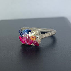 Mixed Lollies - Sterling silver and synthetic sapphire ring