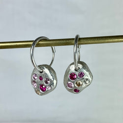 Whimsical - Silver and synthetic sapphire drop earrings