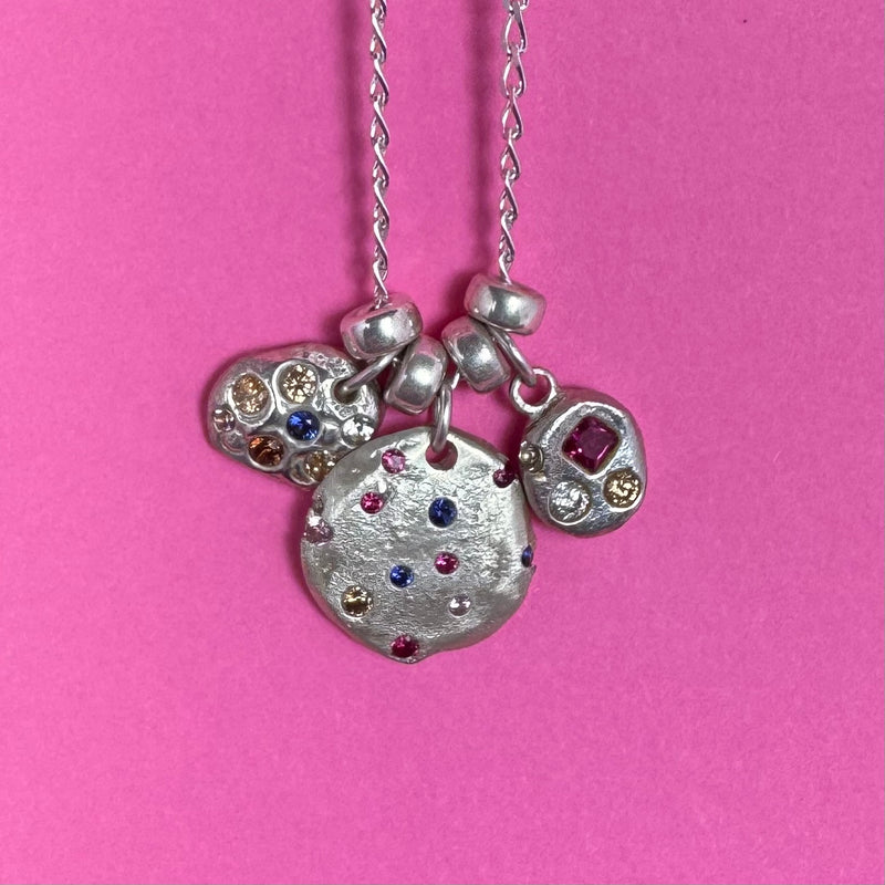 Constellation - Silver and synthetic sapphires charm pendant