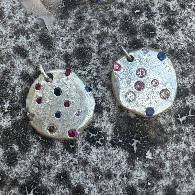 Constellation - Silver and synthetic sapphires charm pendant