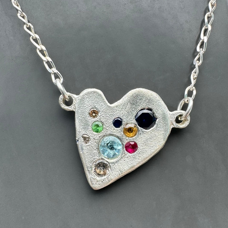 Nancy - Silver and gemstone pendant necklace