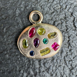 Barbara - Gold and lab grown Sapphires Pendant