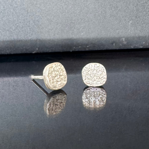 Orbs - silver textured studs