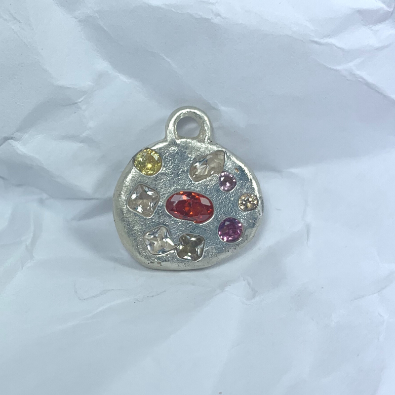 Spirited - Silver and synthetic sapphires pendant necklace
