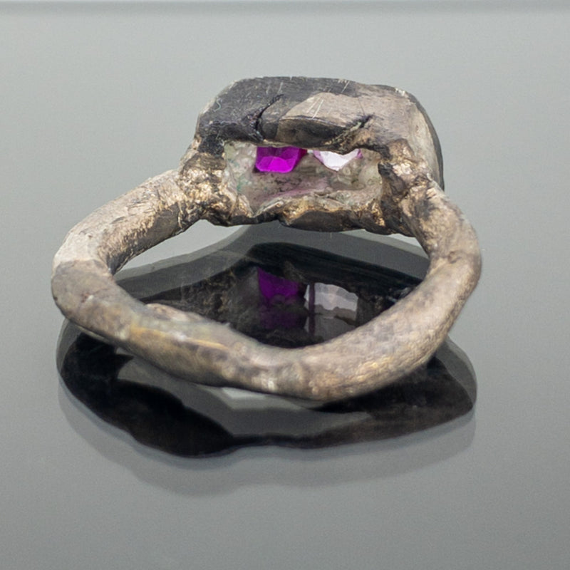 Change - Sterling silver and synthetic sapphire ring