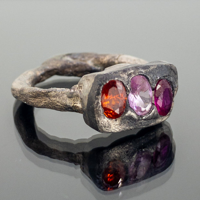 Change - Sterling silver and synthetic sapphire ring