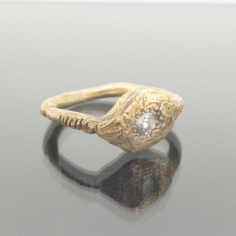 Rebel - 18k gold plated sterling silver cubic zirconia ring