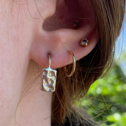 Mottled Gold - 9k gold dangly earrings