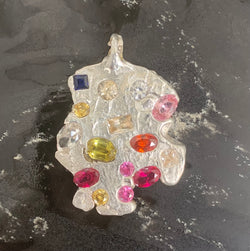 Charlotte - Silver and synthetic sapphires pendant necklace