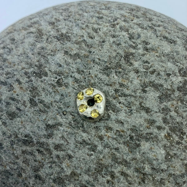 Details - Silver & synthetic sapphires pendant necklace