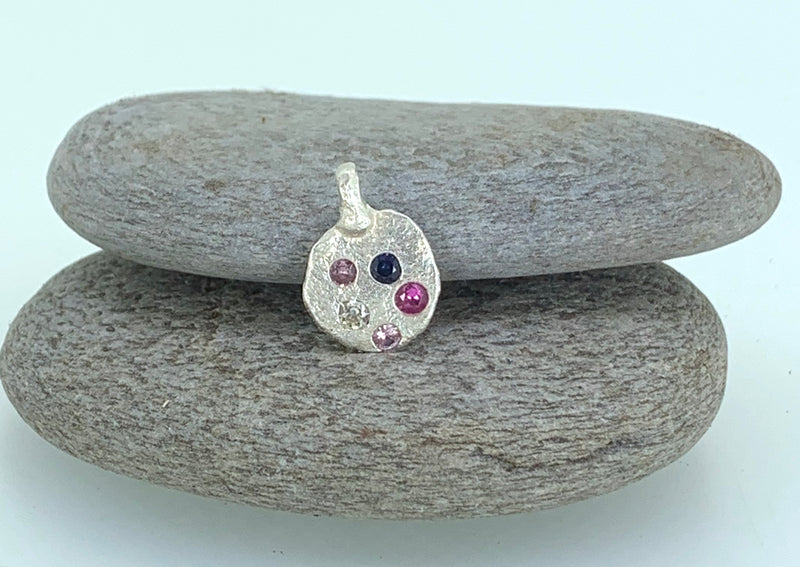 Natural - Sterling silver and gemstone pendant necklace