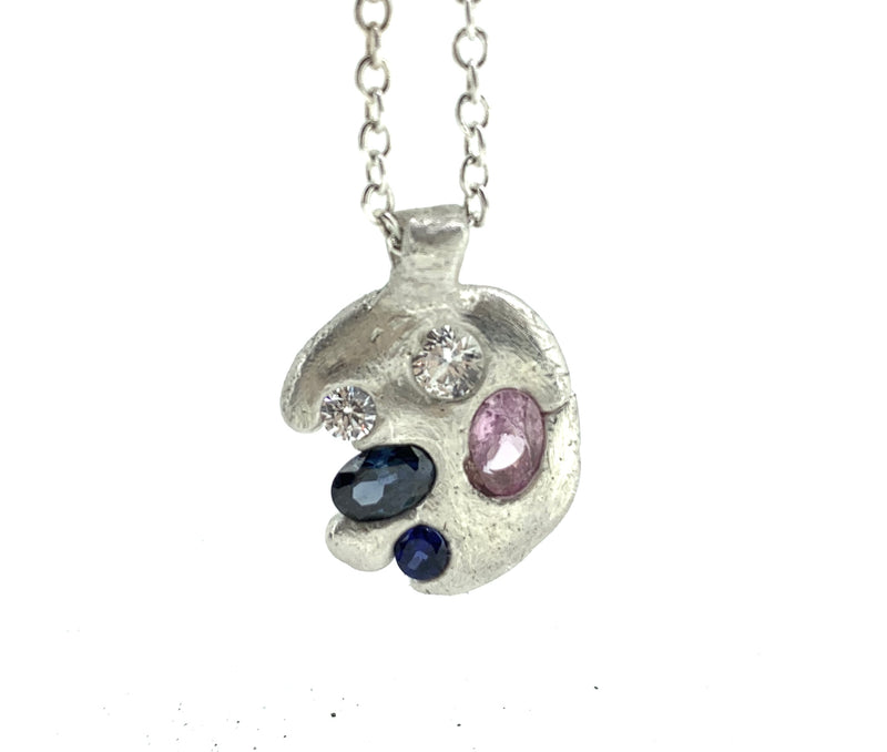 Telling - Sterling silver & gemstone pendant necklace