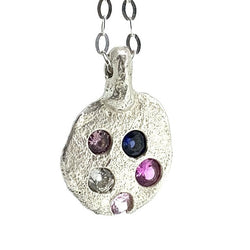 Natural - Sterling silver and gemstone pendant necklace