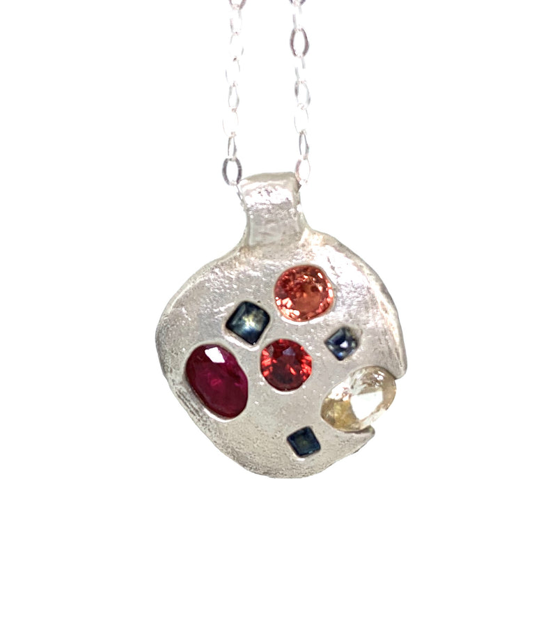 Reward - Sterling silver and gemstone pendant necklace