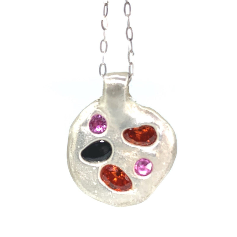 Unfold - Sterling silver and gemstone pendant necklace