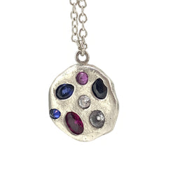Random - Sterling silver & gemstone pendant necklace