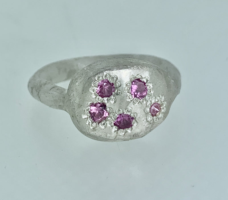 Pretty in Pink - Sterling silver and sapphire ring