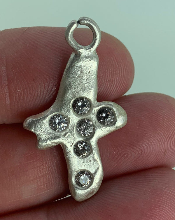 Faith - Sterling silver and cubic zirconia cross pendant necklace