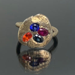 Confidence - Sterling silver gold plated sapphire ring