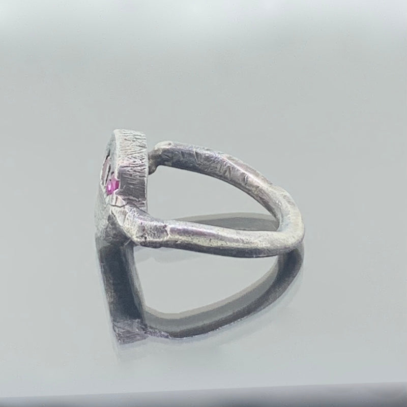 Abstract - Sterling silver and synthetic sapphire ring