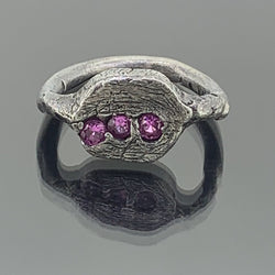 Abstract - Sterling silver and synthetic sapphire ring