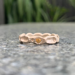 Nurture - Silver/bronze sapphire ring