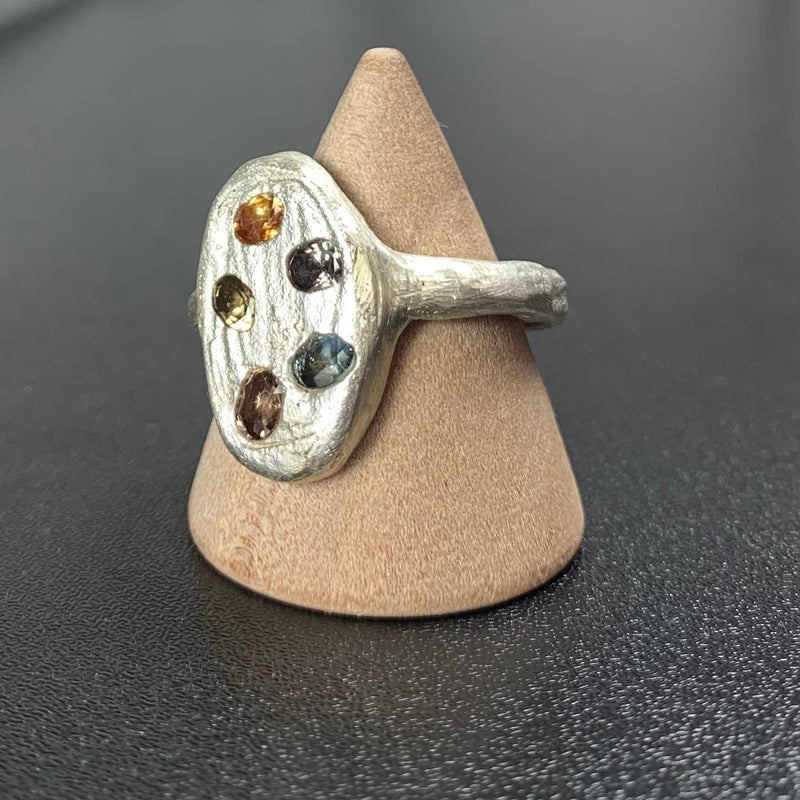 Twist - Silver and sapphire ring