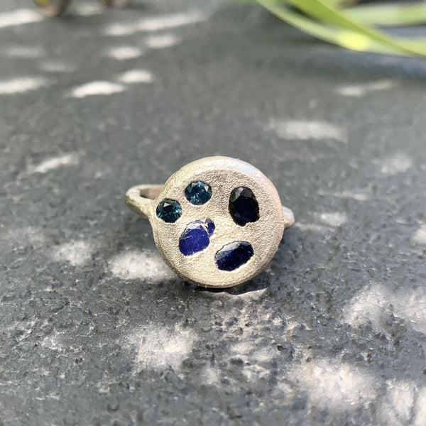 Delightful - Silver and sapphire ring